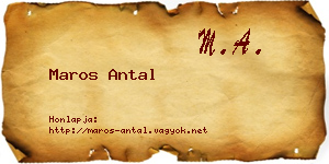 Maros Antal névjegykártya